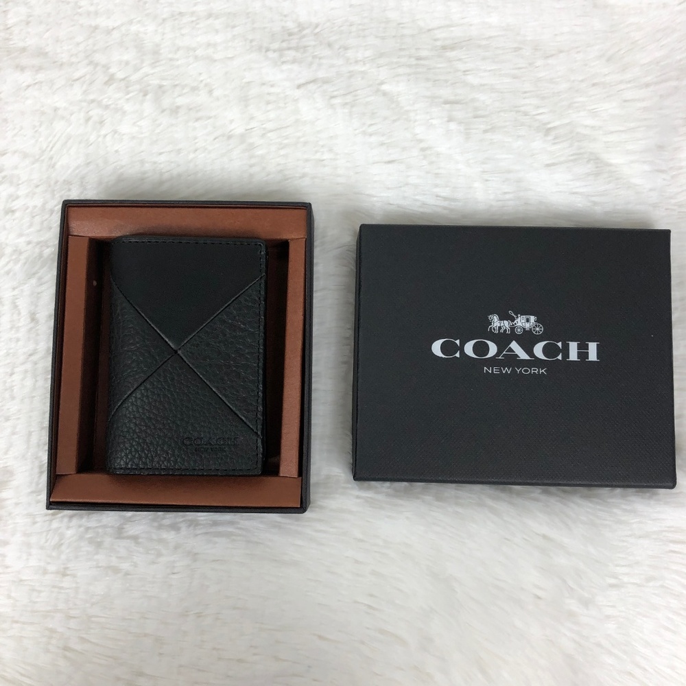 Coach Boxed Bifold Card Case With Patchwork